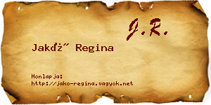 Jakó Regina névjegykártya